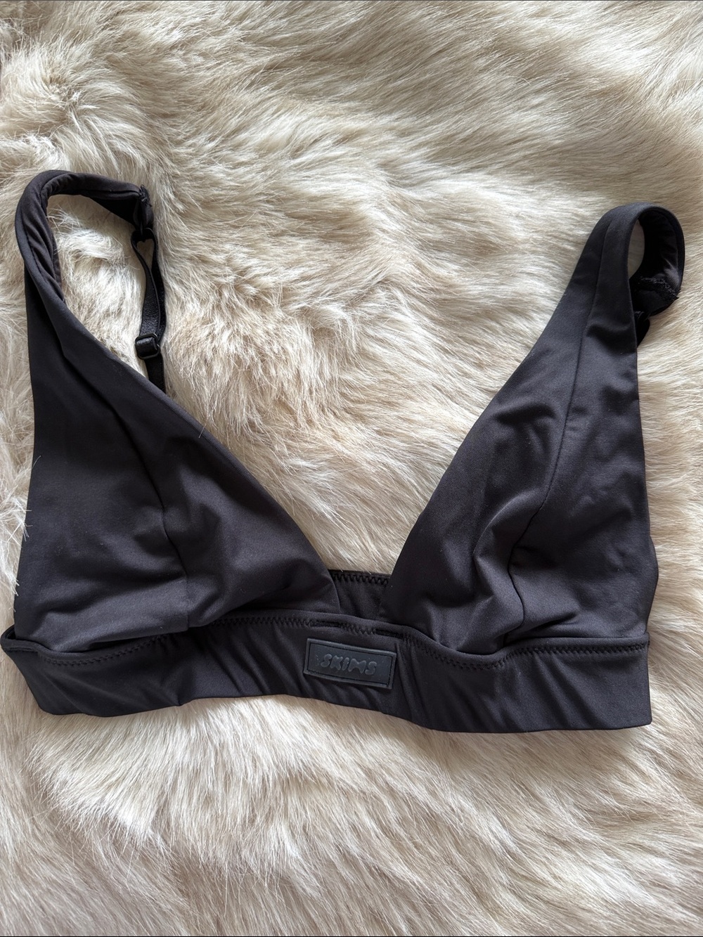 SKIMS Black Triangle Bralette with Elastic Underband